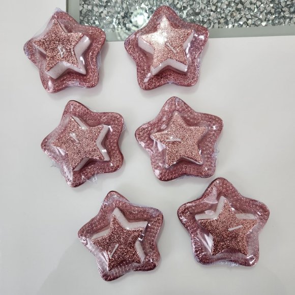 NWOT - SET OF 6 LE BISCUIT SPARKLE STAR CANDLES - Picture 1 of 3